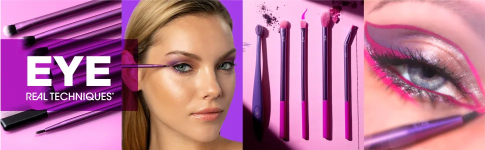 Real Techniques Everyday Eye Essentials Makeup Brush Kit, Eye Makeup Brushes for Eye Liner, Eyeshadow, Brows, & Lashes, Synthetic Bristles, Cruelty-Free & Vegan, 8 Piece Set Everyday Eye Essentials, 8PC - image