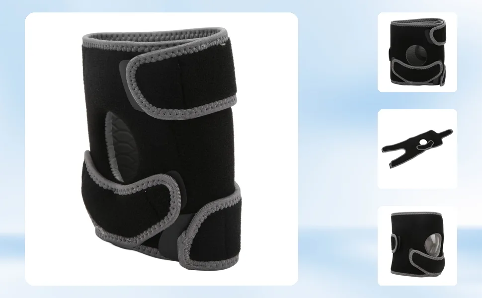 Patella Knee Straps Adjustable Sweat Absorbent Patellar Tendon Support Brace for Running Soccer Hiking - 2719220033811-1
