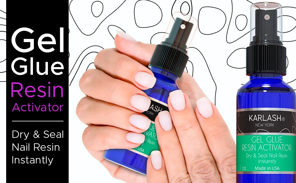 Karlash Professional Dip System Brush On Glue Gel 0.5 oz & Resin Gel Glue Activator 1 oz. - 12343