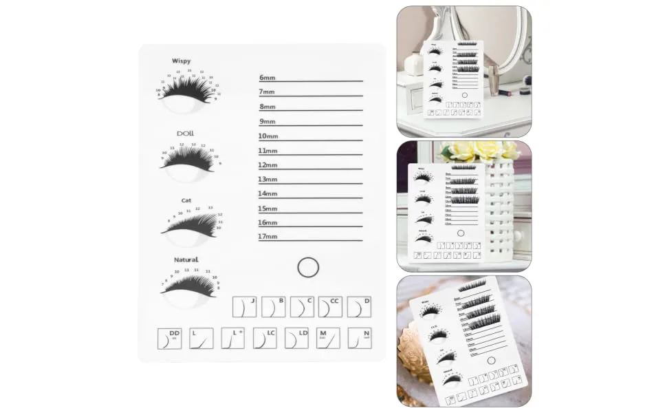 1pc Eyelash Display Board Lashes Tool Lash Extension Tools False Eyelash Logo Eyelash Extension Tray False Lashes Eyelash Tools Grafting Eyelash Holder Accessories White Acrylic - product information 1