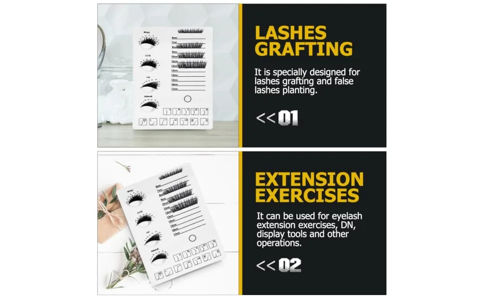 1pc Eyelash Display Board Lashes Tool Lash Extension Tools False Eyelash Logo Eyelash Extension Tray False Lashes Eyelash Tools Grafting Eyelash Holder Accessories White Acrylic - product information 6