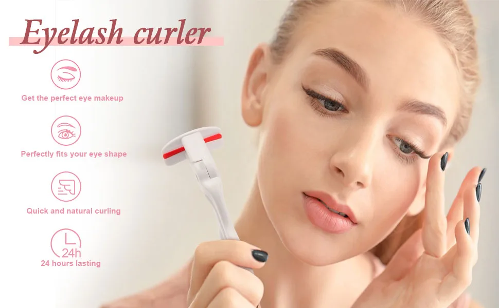 Eyelash Curler Wide-Angle Eyelash Curler and Partial Eyelash Curler Combo Set Eyelash Curler with 2 Silicone Replacement Pads Comfortable Grip 24-Hour Eyelash Curling - product information 1