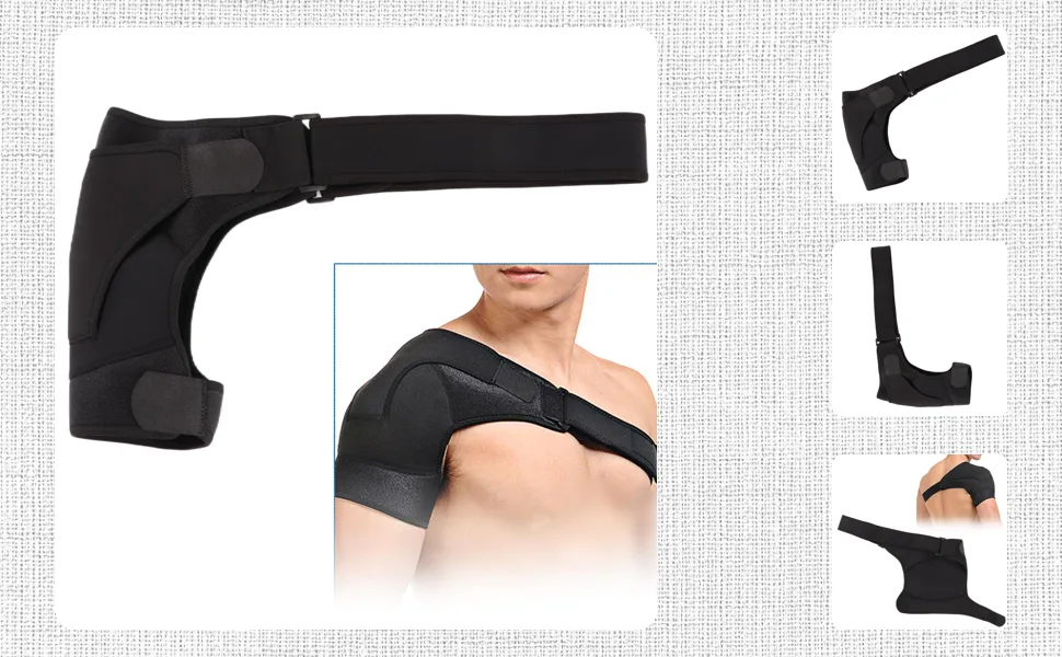 Breathable Adjustable Shoulder Support Wrap Sports Protector for Men Women - 2719210050211-1
