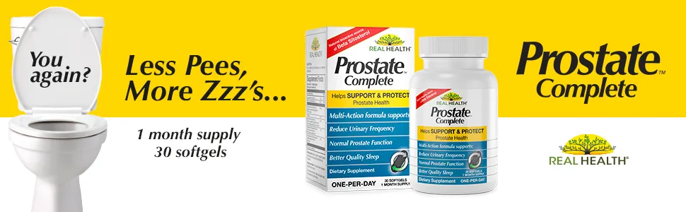 Real Health Prostate Complete, 30 Softgels - Less Pees, More Zzzz