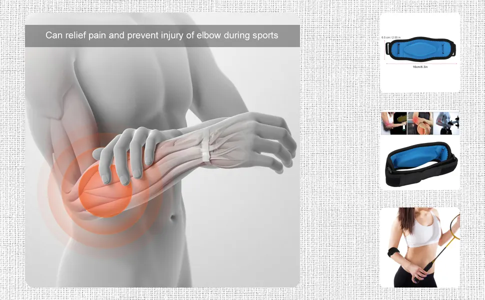 Elbow Support Brace for Adults Hook and Loop Design Pain Relief for Tennis - TJ11948-1