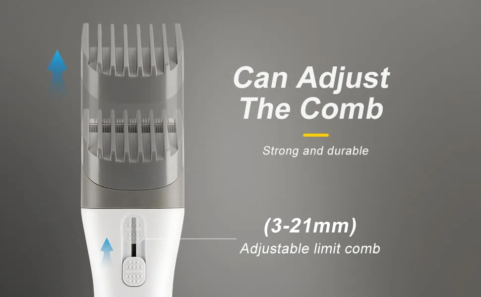 PRITECH Beard Trimmer with Adjustable Comb 1-12mm Electric Hair Clipper Cordless Trimmer Mens Grooming Trimmer for Beard Head Face and Body USB Rechargeable - ADJUST BEARD TRIMMER