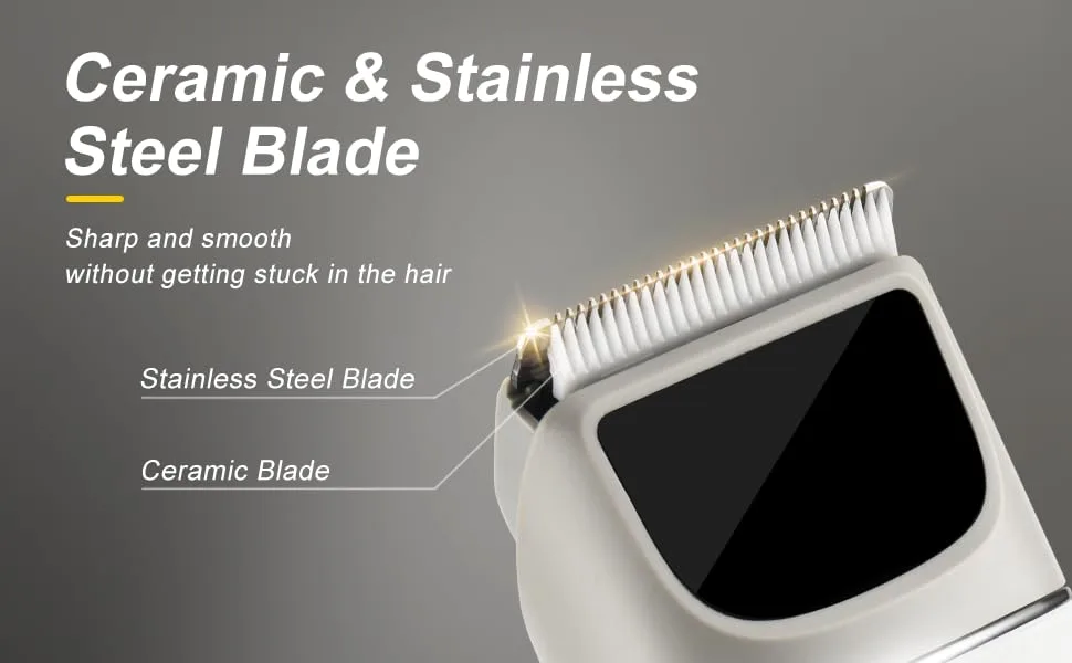 PRITECH Beard Trimmer with Adjustable Comb 1-12mm Electric Hair Clipper Cordless Trimmer Mens Grooming Trimmer for Beard Head Face and Body USB Rechargeable - CERAMIC BLADES BEARD TRIMMER