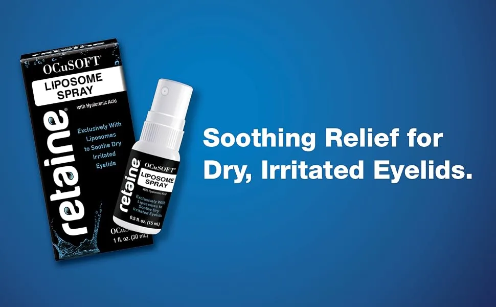OCuSOFT Retaine Liposome Spray 15 Milliliters Eyelid Spray for Irritated Eyelids Associated with Blepharitis Dry Eyes and Meibomian Gland Dysfunction - liposome spray, ocusoft