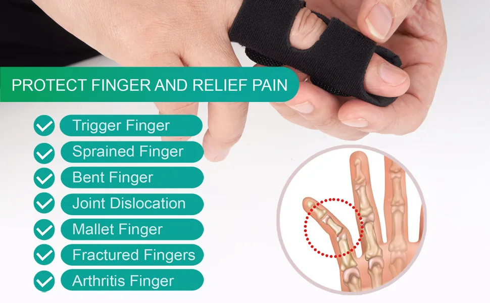 Finger Splint Mallet Finger Splints for Pain Relief Trigger Finger Splint for Thumb Middle Finger Pointer Finger Ring Finger or Pinky Finger BFS001 - Mallet finger splint