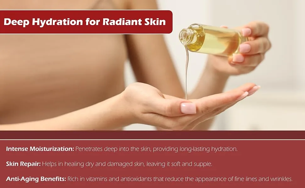 Rosehip Oil 16 oz. Refined and Deodorized 100% Pure Natural - Skin Body And Face. Great for Hair Growth & More! - Deep hydration