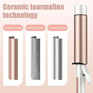 1 1/2 inch Curling Iron Large Barrel Dual Voltage Curling Iron Ceramic Professional Big Curling Wand for Long Hair - 1 1/2" Curling Iron