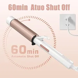 1 1/2 inch Curling Iron Large Barrel Dual Voltage Curling Iron Ceramic Professional Big Curling Wand for Long Hair - 1 1/2" Curling Iron