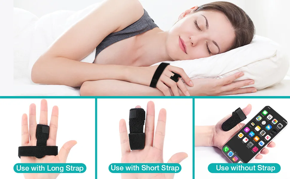 Trigger Finger Splint Support Brace Stabilizer Knuckle Wrap for Alleviating Finger Locked Bent Tendonitis Stiffness Pain Relief Black - product information 4