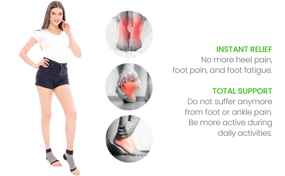 Plantar Fasciitis Compression Socks for Women & Men - Best Ankle Compression Sleeve Provides Arch Support & Heel Pain Relief (Large) - plantar socks