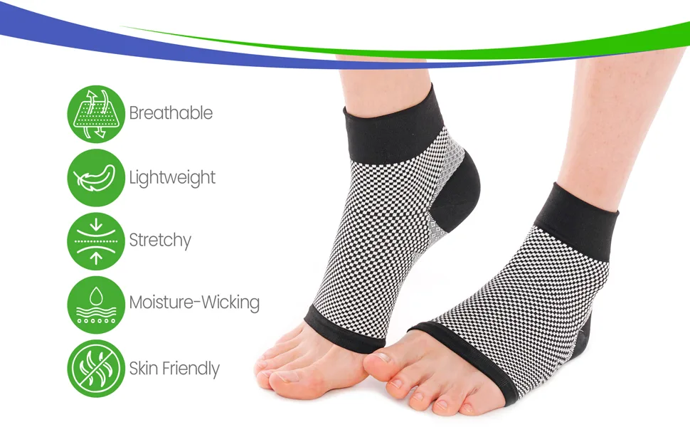 Plantar Fasciitis Compression Socks for Women & Men - Best Ankle Compression Sleeve Provides Arch Support & Heel Pain Relief (Large) - plantar socks