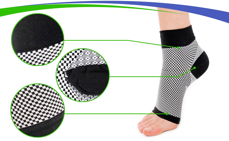 Plantar Fasciitis Compression Socks for Women & Men - Best Ankle Compression Sleeve Provides Arch Support & Heel Pain Relief (Large) - plantar socks