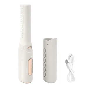 Rechargeable Mini Hair Straightener Wireless Temperature Control Anti Scald Hair Straightener for All Hair Types (Khaki) - product information 2