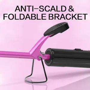 DAN Technology Small Ceramic Curling Wand with Adjustable Temperature for Tight Curls on Short & Long Hair (3/8 Inch 10MM) 3/8 Inch 10MM Pink - Ceramic Curling Iron