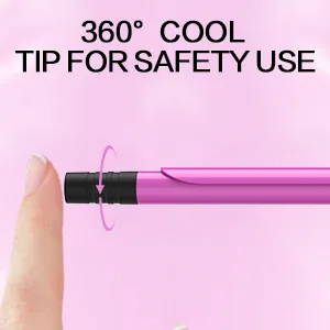 DAN Technology Small Ceramic Curling Wand with Adjustable Temperature for Tight Curls on Short & Long Hair (3/8 Inch 10MM) 3/8 Inch 10MM Pink - Dual voltage curling iron