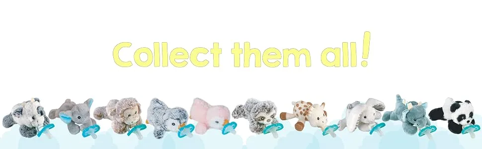 RaZbaby RaZbuddy JollyPop Pacifier Holder w/Removable Baby Pacifier - 0m+ - BPA Free - (Sloth) Baby Sloth - Collect them all
