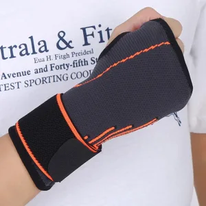 Pwshymi Wrist Brace BlackOrange Durable Suitable for Sports Lovers with a HookLoop Strap - product information 3