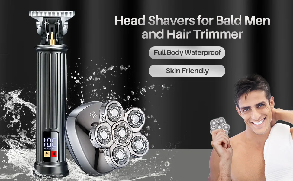 Head Shavers for Bald Men & Professional Barber Clippers Zero Gapped Hair Trimmer for Men Rotary Bald Shavers Cordless Beard Trimmer Grooming Kit - product information 2