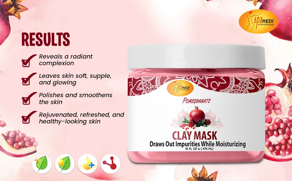 Spa Redi Pedi Clay Mask (Pomegranate 16 oz) - Clay Mask (Pomegranate, 16 oz)