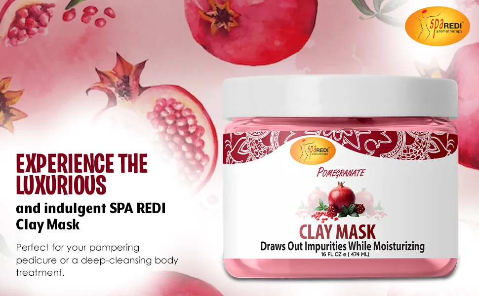 Spa Redi Pedi Clay Mask (Pomegranate 16 oz) - Deep Cleansing