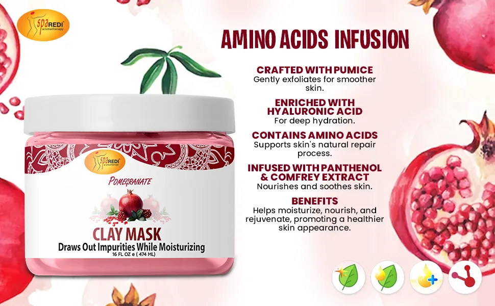 Spa Redi Pedi Clay Mask (Pomegranate 16 oz) - High-Quality Ingredients