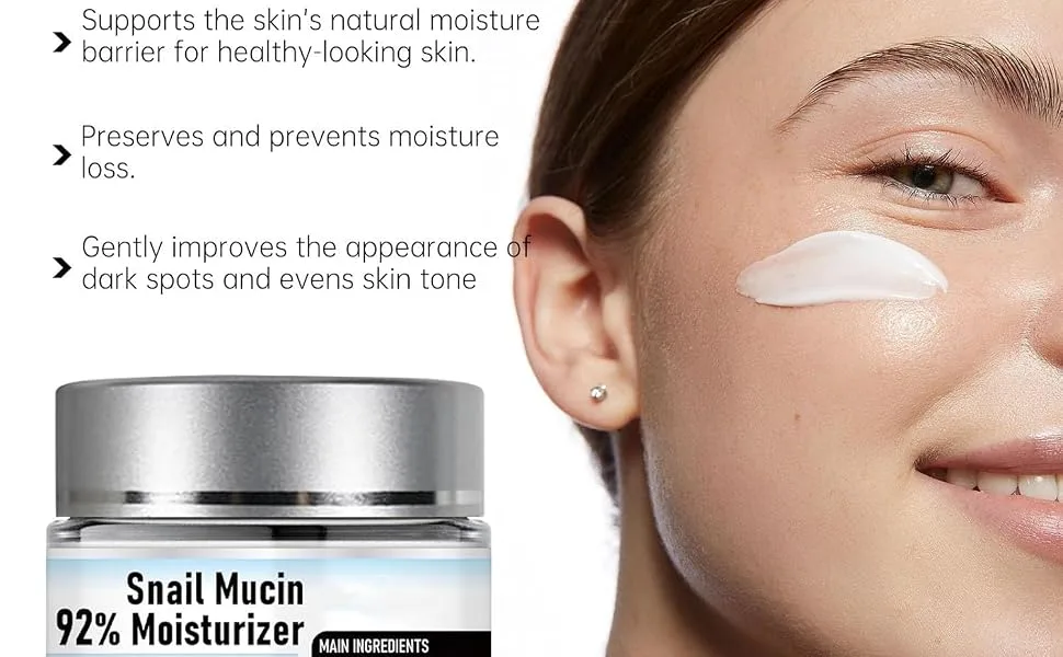 Snail Mucin Moisturizer Crema De Baba De Caracol Original Snail Mucin 92% Moisturizer Snail Mucin Cream Baba De Caracol Original(2pc) - Snail Mucin Moisturizer
