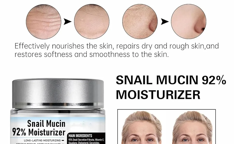 Snail Mucin Moisturizer Crema De Baba De Caracol Original Snail Mucin 92% Moisturizer Snail Mucin Cream Baba De Caracol Original(2pc) - Snail Mucin Moisturizer