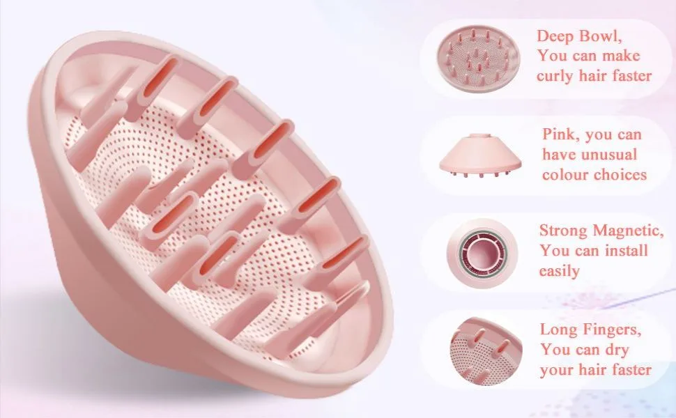 Diffuser Attachment for Dyson Hairdryer Pink HD01 HD02 HD03 HD04 HD08 Diffuser for Wavly Curly Hair - dyson diffuser attachment