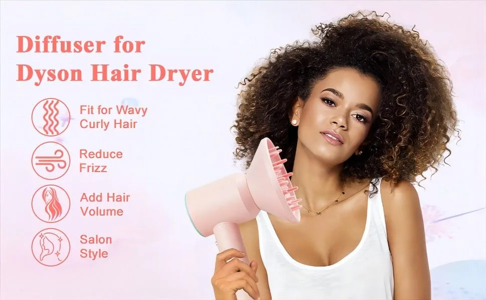 Diffuser Attachment for Dyson Hairdryer Pink HD01 HD02 HD03 HD04 HD08 Diffuser for Wavly Curly Hair - dyson diffuser attachments
