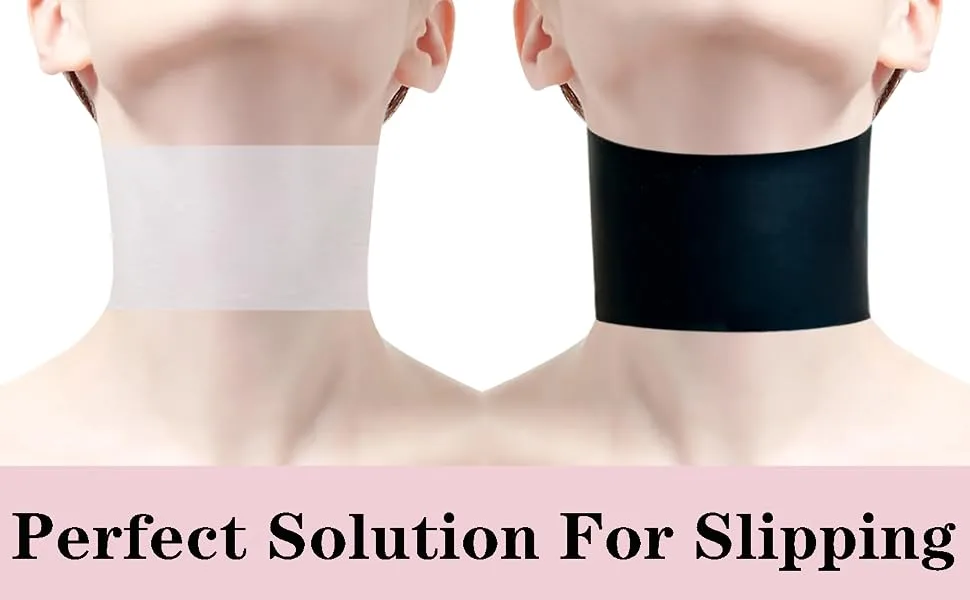 WIDVIH Reusable Silicone Neck Wrap Neck Anti-Wrinkle Patch Neck Masks Protector Prevents Neck Mask Slipping Improves Serum&Lotion Absorption (Black) - neck mask