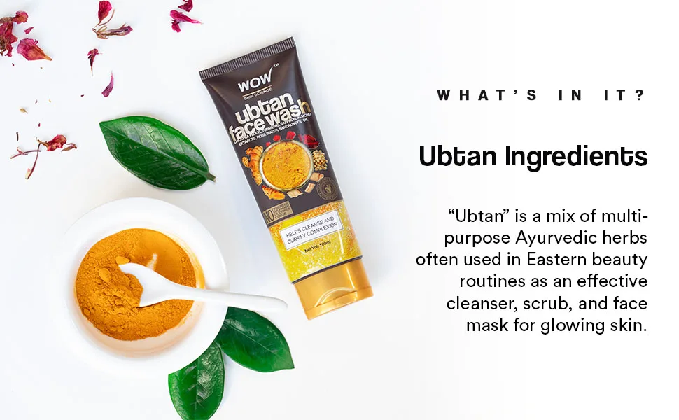 WOW Skin Science Ubtan Face Wash with Chickpea Flour Turmeric Moisturize Skin Help With Dryness - 100ml - Ubtan face wash