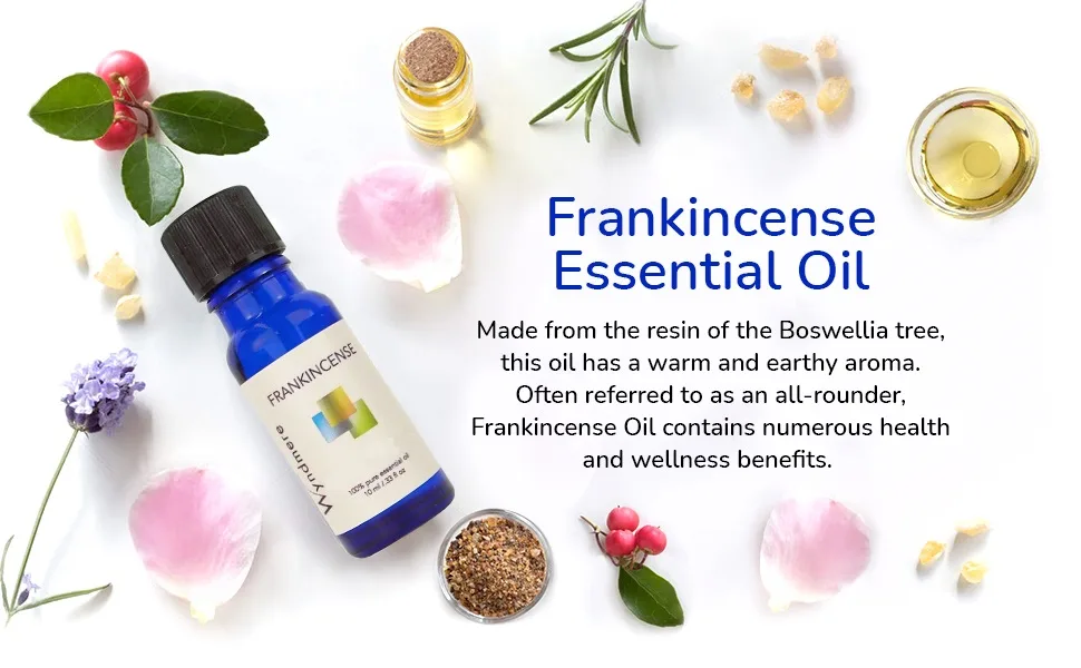 Wyndmere Essential Oils - Frankincense Essential Oil in Jojoba - 100% Pure Therapeutic Quality - for Diffuser - 10ml - Made in USA - frankincense