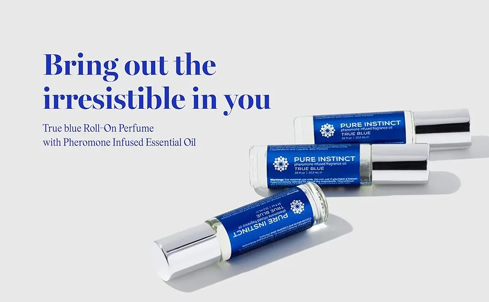 Pure Instinct Pheromone Fragrance Oil True Blue - Roll on 10.2 ml | 0.34 Fl. Oz - True Blue