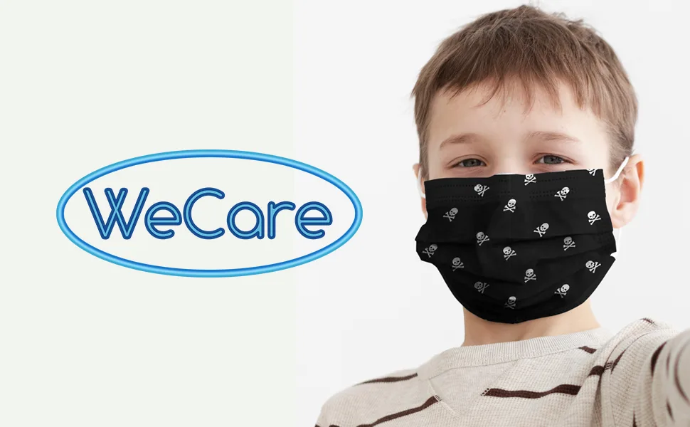 WECARE 50 Box Individually-Wrapped Masks - Assorted Back to School Designs - KIDS - kids disposable face masks, kids face mask, kids masks disposable, face mask for kids, kid mask