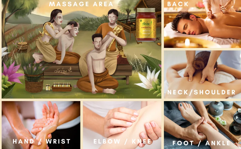 Thai Balm - Natural Balm for Relaxation for Back Neck Knee Shoulder Foot Massage Thai Herbal Ointment (Large 100G (3.5 OZ) Tendon Formula) - Wan Ngu 5