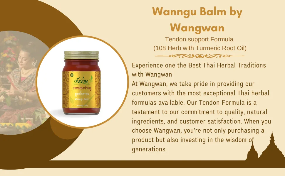 Thai Balm - Natural Balm for Relaxation for Back Neck Knee Shoulder Foot Massage Thai Herbal Ointment (Large 100G (3.5 OZ) Tendon Formula) - Wan Ngu1