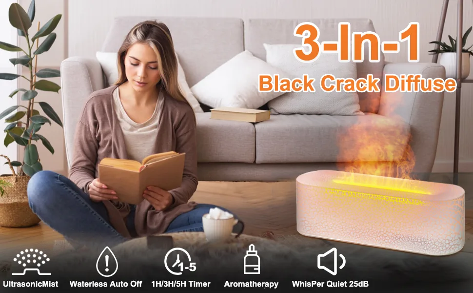 Essential Oil Diffusers 150ml 7 Colors Changing Essential Oil Diffusers for Home 3 in 1 Aroma Diffuser Quiet Room Oil Diffuser Aromatherapy Diffuser for Office Home (White Cracks) - humidifier diffuser essential oil diffuser oil diffuser diffusers for home aromatherapy diffuser