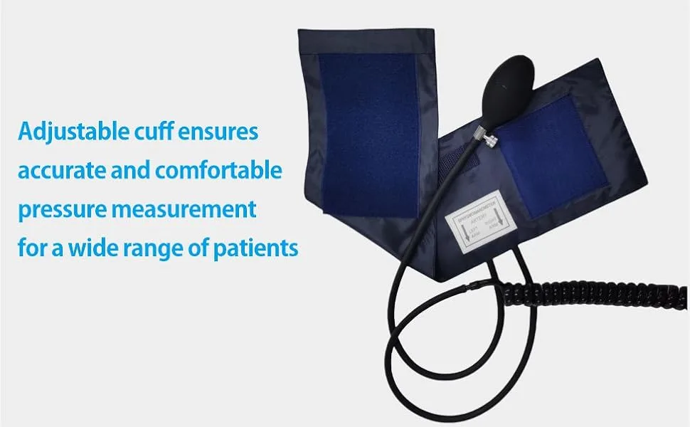 Rolling Stand Type Aneroid Sphygmomanometer with Cuff Clear Gauge - Clinical Mobile Aneroid Sphygmomanometer Community center Family ICU check heart Arm Supplies