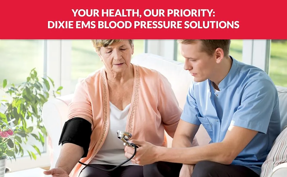 Dixie EMS BP Cuff Aneroid Professional Sphygmomanometer Precise Monitoring Blood Pressure Cuff Manual for Adults - Black - DIXIE EMS Blood Pressure