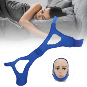 Anti Snoring Chin Strap for Men Women Strap Adjustable Breathable Strap Jaw Support Belt (Blue) - 2719210034513-3