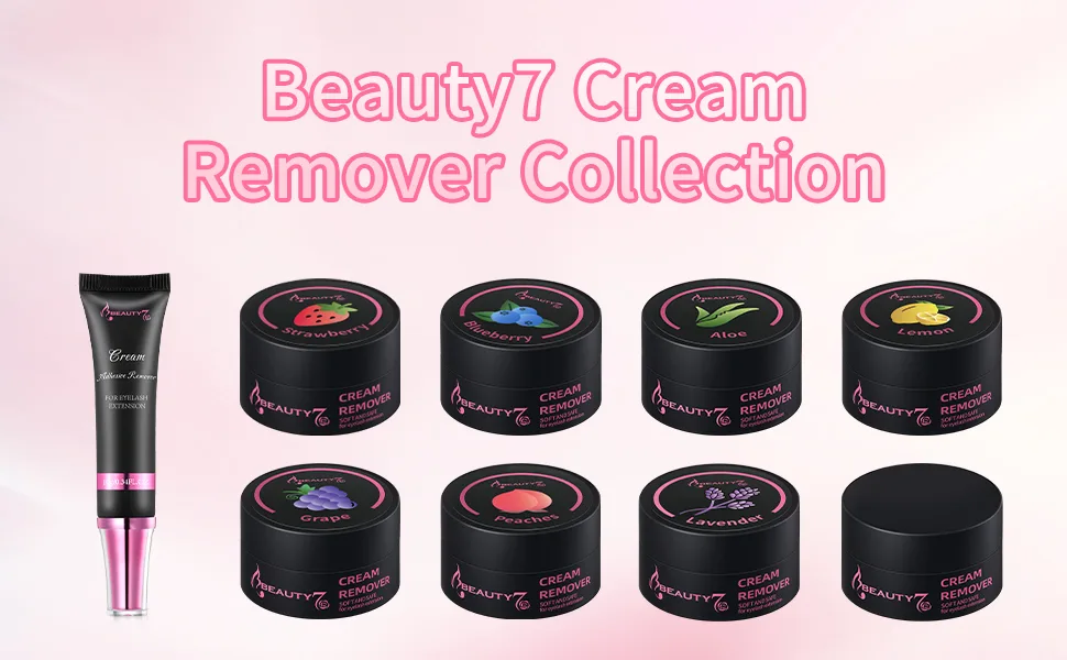 Beauty7 Eyelash Extensions Remover Cream Safe Adhesive Bonder Eyelashes Glue Remover Fast Dissolution Low Irritation Eyelash Extension Supplies 5g beige (unscented) - 23654