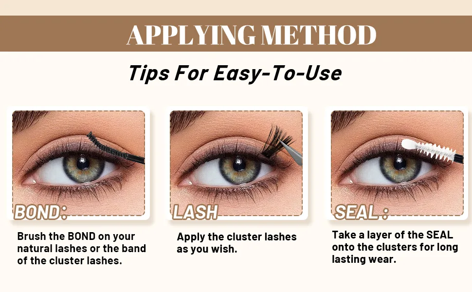 Bodermincer DIY at Home Lash Glue Cluster Lash Glue Clear Lash Bond Mild Waterproof Eyelash Glue Long Lasting (Black) - Black clear lash clusters glue