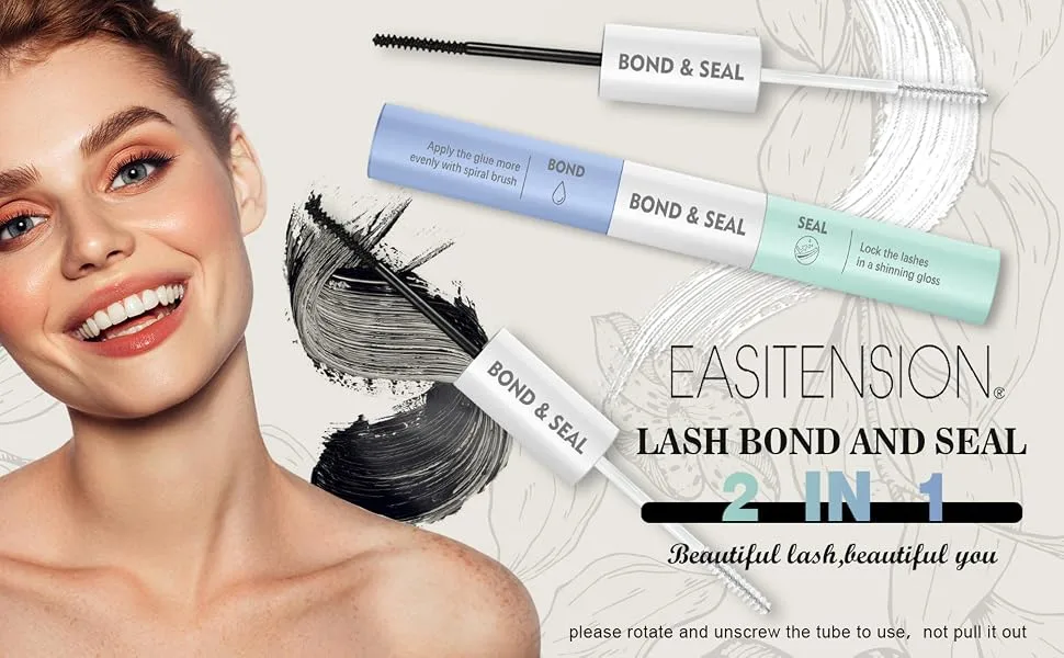 Lash Bond and Seal EASITENSION 10mL for Strong Viscosity Strong Fixation Lash Clusters Long Lasting Hold 48-72 Hours Waterproof Cluster Lash Clusters Glue - product information 1