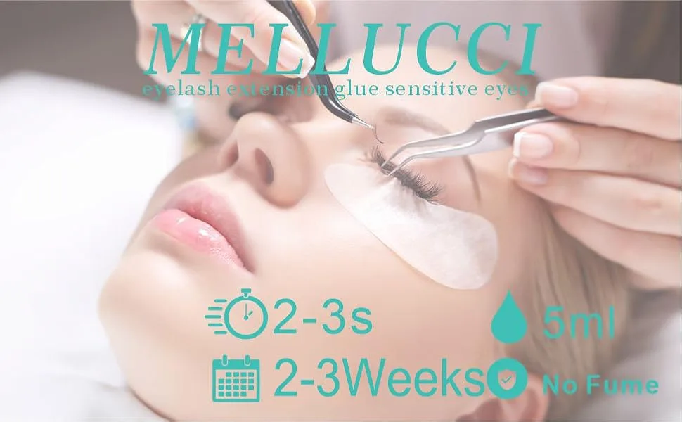 Sensitive Eyelash Extension Glue Strong Hold Cluster Lash Glue 2-3 Weeks Long-Lasting Black Adhesive for Self Application and Professional Use Waterproof Low Fume glue for sensitive eyes - Eyelash extension glue sensitive eys