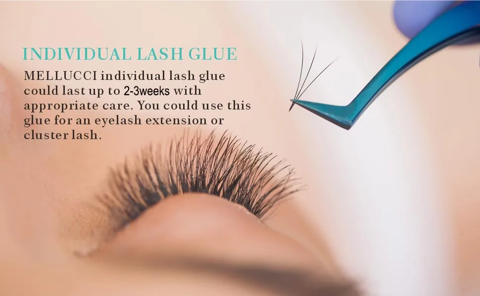 Sensitive Eyelash Extension Glue Strong Hold Cluster Lash Glue 2-3 Weeks Long-Lasting Black Adhesive for Self Application and Professional Use Waterproof Low Fume glue for sensitive eyes - Individual Lash Glue