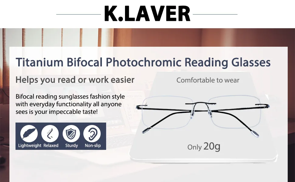 Photochromic Bifocal Reading Glasses Blue Light Blocking Readers For Men And Women Transition Rimless Sunglasses Black-silver 1.0 x - product information 1